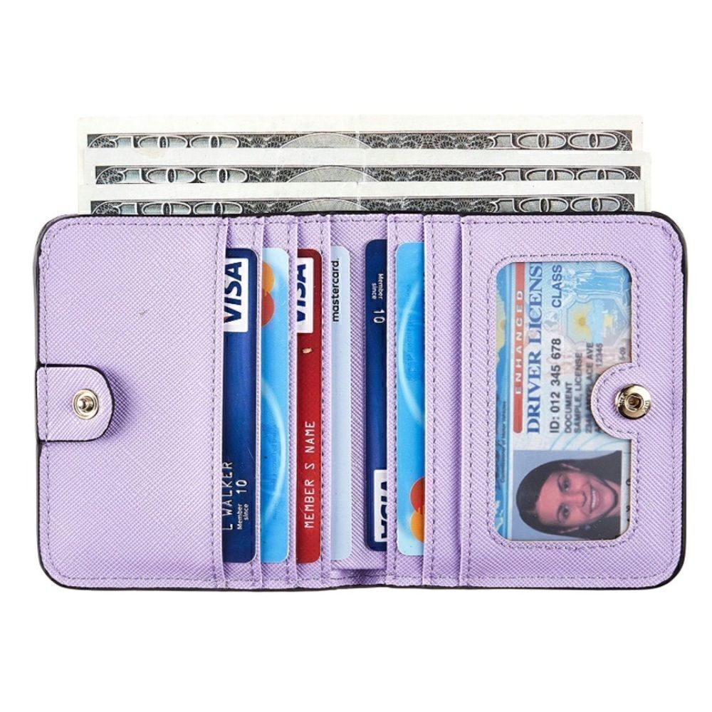 Light Purple Leather Compact Wallet - Picture 3 of 5
